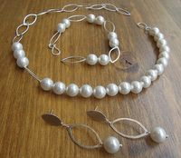 Brautset - Perlen, Silber